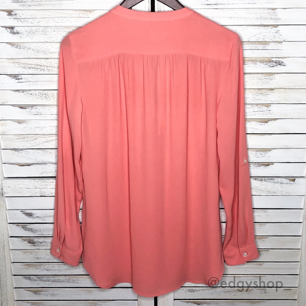 LOFT | Split Neck Tab Sleeve Tunic Blouse - Picture 3 of 6